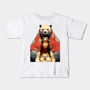 National Native American Heritage Month: "The Bear Mother" or "The Woman Who Married a Bear" Kids T-Shirt